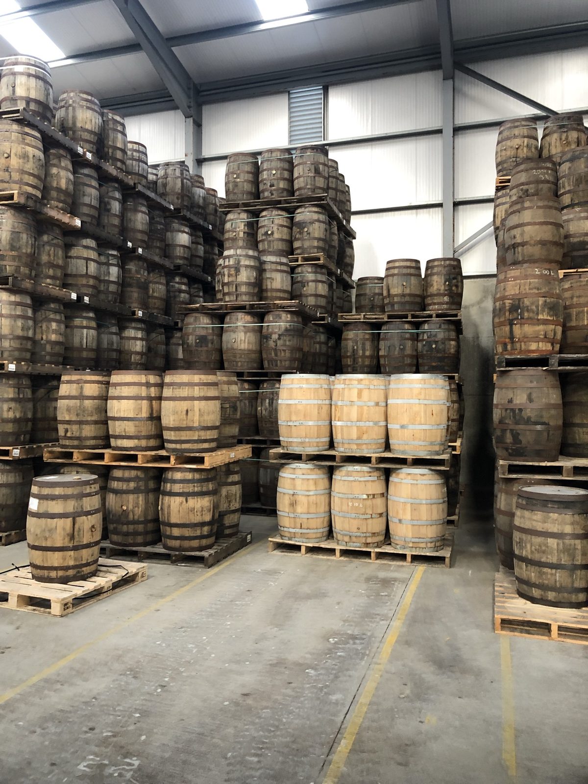 Casks maturing at Larch Grove